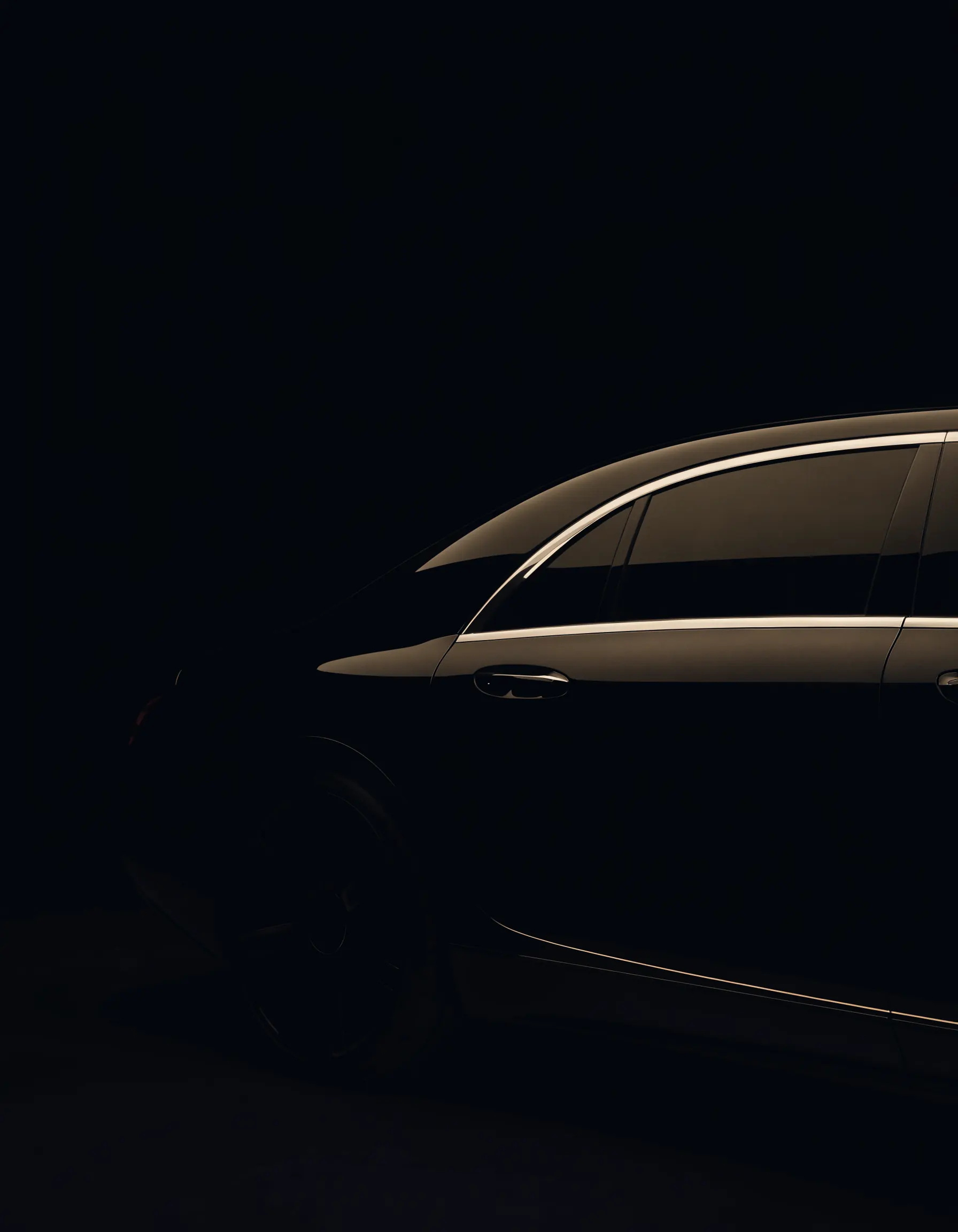 Mercedes-Maybach rear cabin in darkness