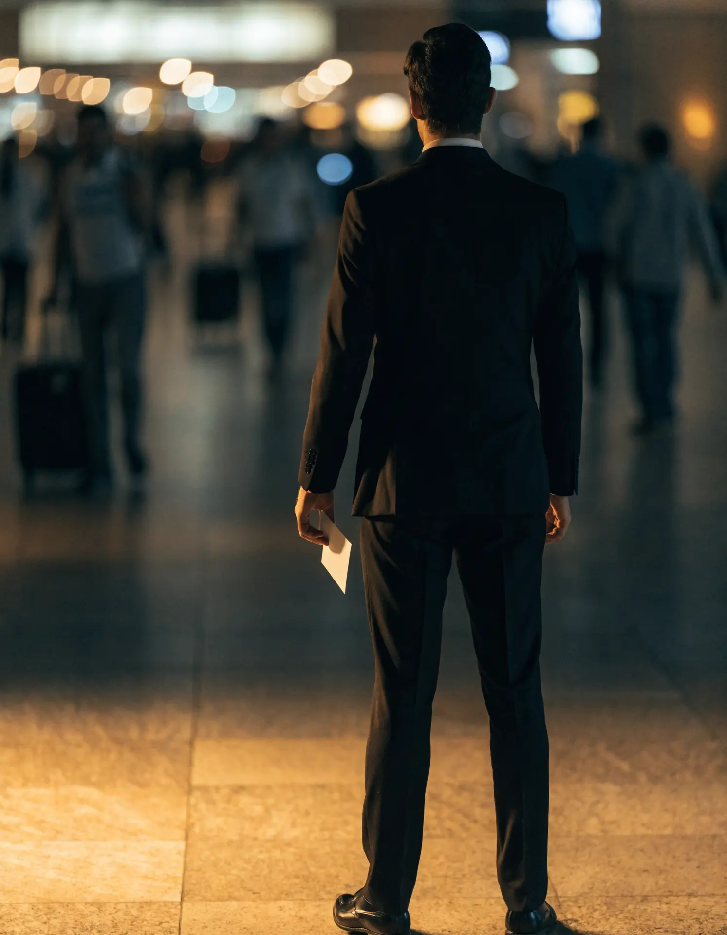 A Famous Drive chauffeur waiting at arrivals with name signage.