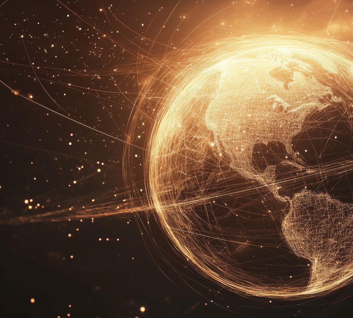 A world globe — global airport coverage.