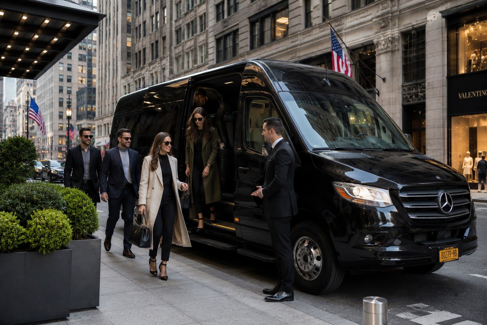 A Mercedes Sprinter executive coach.