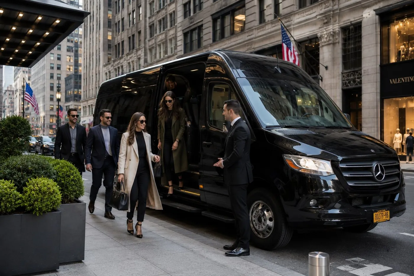 A Mercedes Sprinter executive coach.